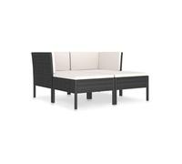 Salon de jardin Vidaxl resine tressee noir 4 pieces 69.0 x 69 x 69 4 personnes