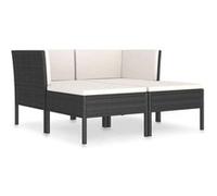 Salon de jardin Vidaxl resine tressee noir 4 pieces 69.0 x 69 x 69 4 personnes Noir G