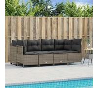 Salon de Jardin avec Coussins Mobilier Terrasse 5 pcs Résine Tressée vidaXL