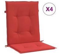 vidaXL Coussins de chaise de jardin à dossier bas extérieur rouge – Lot de 2