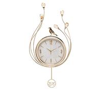Salon de Style européen Clair de Luxe Mural de Luxe Paon Conception de Conception Murale Mur silencieuse Pendulum Mur chronomètre élégant décor de Quartz Horloge Non coche
