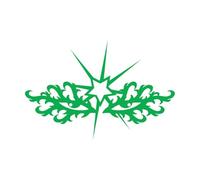 salon de tatouage logo yeux d'étoile du diable Stickers muraux 48x72.2cm Modification et ajout d'informations possibles Vert