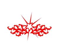 salon de tatouage logo yeux d'étoile du diable Stickers muraux 48x72.2cm Multicolore Rouge