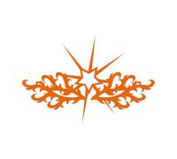 salon de tatouage logo yeux d'étoile du diable Stickers muraux 48x72.2cm Plusieurs tailles disponibles Orange