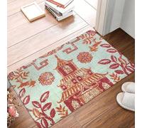 Salon de thé 3D Pagode Chinoise Paillasson d’entrée Cuisine Porte de Salle de Bain Tapis de Sol Tapis de Toilettes de Style Oriental - 40x60cm