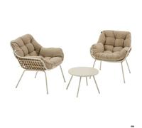 Hespéride Salon de jardin 2 places PAOPAO acier traité époxy beige et argile
