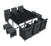 Salon en poly rotin Baracoa Noir XL