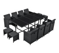 Salon en poly rotin Baracoa Noir XXL