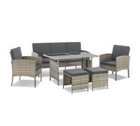 Salon en poly rotin Turin Gris chiné