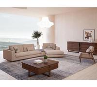 Salon Ensemble Canapé d'angle en L + Fauteuil Beige 2pcs JVmoebel