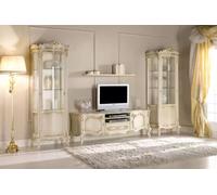 Salon Ensemble mural groupe Lowboard Vitrine 4pcs. bois Meubles Étagère