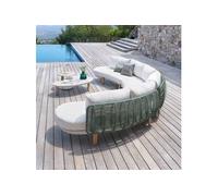 Salon extérieur angle 6 places Mylore tissu bouclette Hespéride