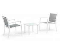 Salon Extérieur Auri 2 Fauteuils + Table Basse Blanc Blanc