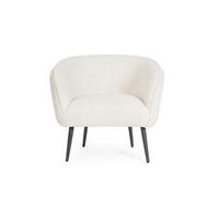 SALON Fauteuil tissu Fauteuil Avril Blanc Bouclé