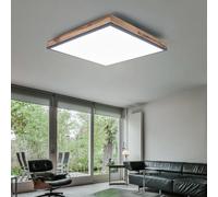 Salon Holzleuchte Plafonnier Luminaire Maison de Campagne Blanc Opale Chaud LED