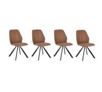 SALON Lot 4 chaises 4 Chaises Maxwell Pu Cognac