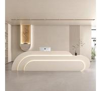 Salon Magasin Comptoir d'accueil Magasin Caisse Comptoir courbe Bar Beige 180cm