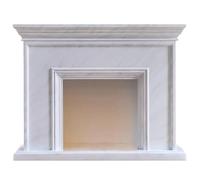 Salon Manteau de cheminée en faux marbre blanc, cadre décoratif classique bois Décoration(Petit)