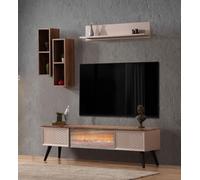 Salon Meuble-paroi RTV Lowboard + 2х étagères + table basse JVmoebel