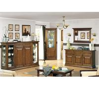 Salon Meubles Vitrine d'angle Buffet avec miroir Set classique 4pcs