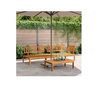 Vidaxl Salon Palette De Jardin 3 Pcs Bois D'acacia Massif