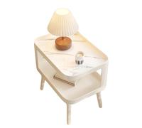 Salon Petite Table Basse, Table D'appoint De Canapé, Table d'angle Rétro pour Salle À Manger Chambre Cuisine Extérieure Intérieure,60cm,White