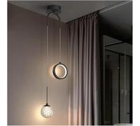 Salon Plafond Lustre Lampe De Chevet Moderne Minimaliste Étoilé + Lampe d'art Lumière Décorative Chambre Étude Longue Ligne Petite Lampe Suspendue Lampe À Suspension Moderne/Noir/Lumière Neutre