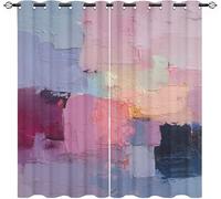 Salon Rideau Occultant 2 Pièces 117L X 229H cm, Graffiti à La Peinture à l'huile Abstraite Rideau Tenture Opaque à Oeillets Multicolore Rideaux Anti UV Decoration Chambre Enfant Adult