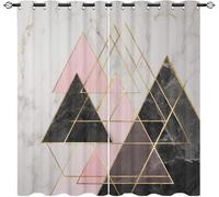 Salon Rideau Occultant 2 Pièces 91.5L X 214H cm, Multicolore Rideau Thermique Isolant Tenture Opaque à Oeillets Monde GéOméTrique du Marbre Rideaux Anti UV Decoration Chambre Enfant Adult