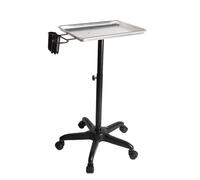 Salon Rolling Tray, réglable en hauteur, plateau en aluminium durable , argent