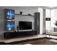 Salon Set 6pcs Luxe Meubles muraux Designer 3x Armoire murale Nouveau Support TV