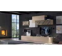 Salon Set complet Lowboard RTV Armoire Mur Garniture de luxe Nouveau