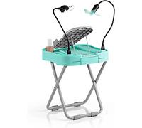 Salon Step Beauty Repose-pieds pour pédicure avec lumière LED, ventilateur de séchage, repose-pieds réglable, antidérapant, pieds stables et rangement intégré,