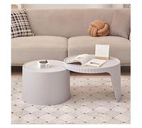 Salon Table basse gigogne pliable moderne, tables basses rondes évolutives for la table centrale d'élégance de café salon, d'appoint empilables, extensible jusqu'à 41,3" Centre-table(Grigio)