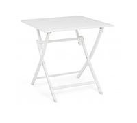 SALON Table extérieure Table pliante carré Elin 70 x 70 blanche