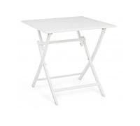 SALON Table extérieure Table pliante carré Elin 70 x 70 blanche