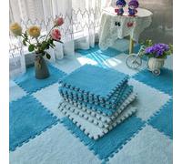 Salon Tapis Puzzle Moelleux À Emboîtement, Chambre couleur unie tapis de sol, Poils Longs EVA Mousse Tapis, 10 Pièces (1 Pièce 30*30cm),lavable Peut Être Recadré,Diverses couleurs et styles. ( Color :