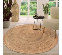 Salon Tapis Rond Fait Main Poils Ras Design Monochrome Moderne