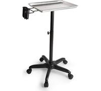 Salon Trolley Chariot de beauté réglable en hauteur avec plateau argenté et support électrique Tablette de coiffure Beauty argentée