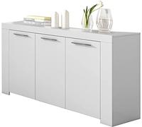 Salone-negozio-online Buffet avec Trois Portes avec Trois étagères internes, Couleur Blanc Mat, Dimensions 144 x 80 x 42 cm