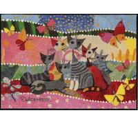 Salonloewe Fasce di Colore Tapis de salon, 60 x 85 cm, lavable, antidérapant, facile d'entretien, passe au sèche-linge, en caoutchouc et polyamide