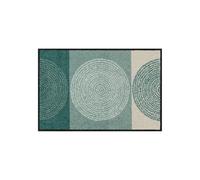 Salonloewe Nestor sage-beige paillasson lavable 50 x 75 cm tapis d'entrée tapis de sol anti-salissure vert cercles