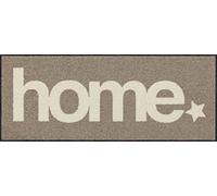 Salonloewe Paillasson Home Star Taupe 030 x 075 cm - Avec inscription étroite et lavable