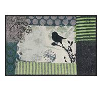 Salonloewe Paillasson Little Blackbird - 50 x 75 cm - Lavable et passe au sèche-linge - Antidérapant - Anti-saleté - Motif oiseau - Vert - En caoutchouc et polyamide