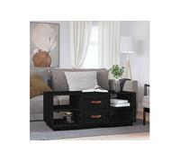 Table Basse Noir 100x50x41 cm Bois Massif de Pin Table d'Appoint Salon vidaXL