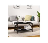 Vidaxl Table Basse Noir 80x50x45 Cm Bois D'ingénierie Et Fer Multicolore