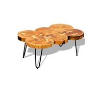 vidaXL Table Basse 6 Troncs Table d'Appoint Intérieur Bois Massif de Sesham