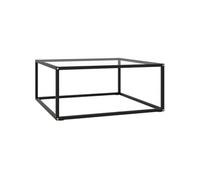 Salontafel met gehard glas 80x80x35 cm zwart322875