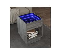 Vidaxl Table Basse Avec Led Infini Sonoma Gris 40x40x50 Cm Gris