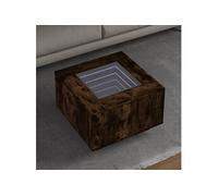 Vidaxl Table Basse Avec Led Chêne Fumé 60x60x40 Cm Bois D'ingénierie Marron